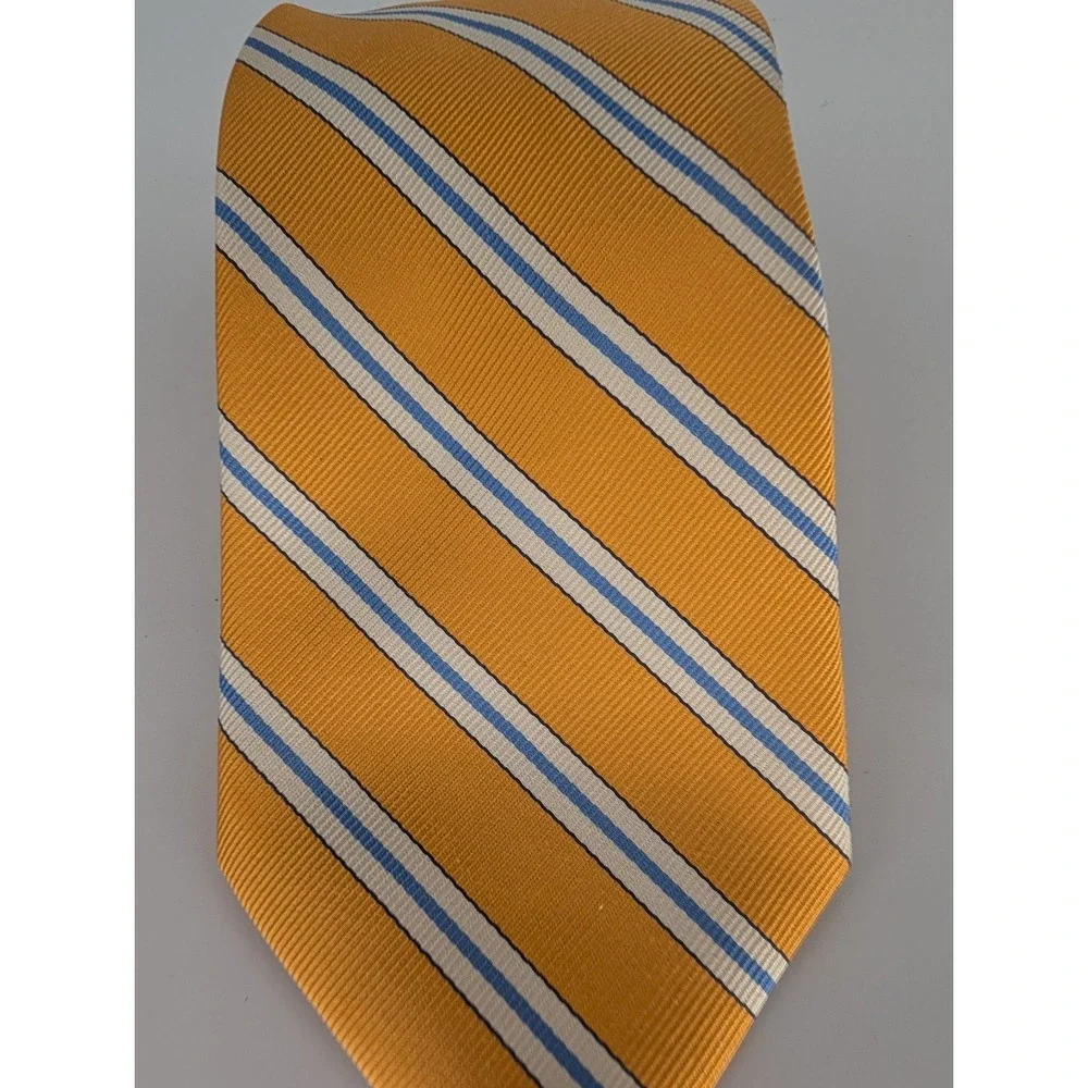 Jos. A. Bank Necktie Yellow Striped Executive Collection Silk Tie Preppy Classic